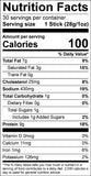 Image of the Nutrition Fact Panel for the Thrushwood Farms Original Beef Stick