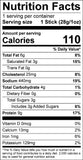 Image of the Nutrition Fact Panel for the Thrushwood Farms Sweet 'n Spicy Beef Stick