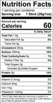 Image of the Nutrition Fact Panel for the Thrushwood Farms Mango Jalapeno Turkey Snack Stick